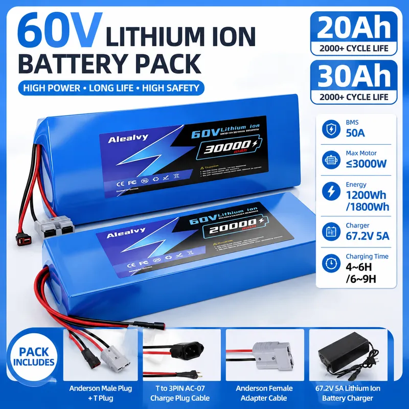 60V 30Ah 21700 Battery Pack - Aleaivy 60V 20AH 30AH 21700 Lityum