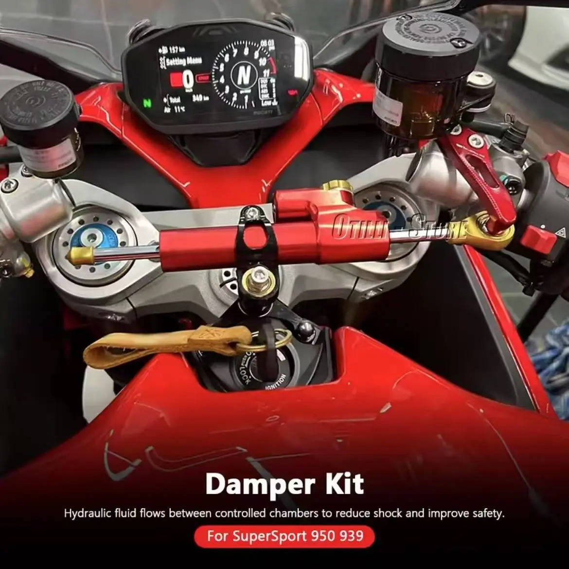 CNC Motosiklet Direksiyon Damp - Steering Damper Stabilizer Kit Cnc incelemesi ve fiyatı